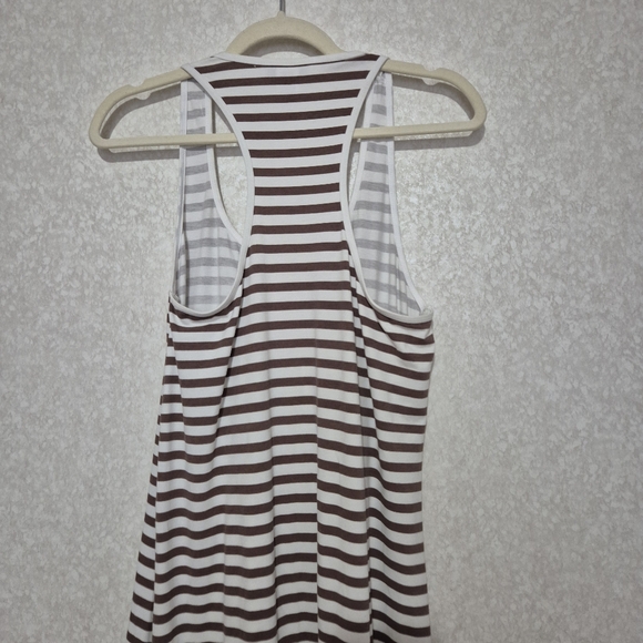 TOMMY BAHAMA BROWN AND WHITE STRIPES  SLEEVELESS MAXI DRESS..SIZE:M - Picture 7 of 10